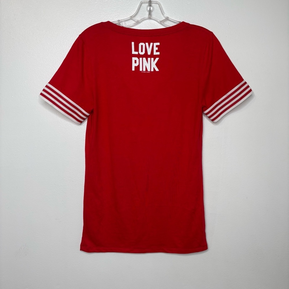 Victoria’s Secret PINK Philadelphia Phillies V-Neck Tee Women’s Medium Red - Picture 6 of 7